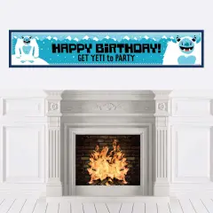 Big Dot of Happiness Yeti to Party - Abominable Snowman Happy Birthday Decorations Party Banner