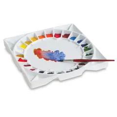 Stephen Quiller Porcelain Palette - 13" x 13" x 1 1/4"