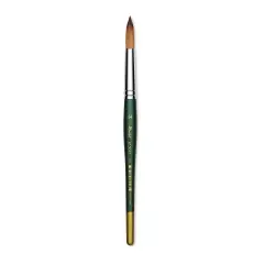 Utrecht Series 6150 Synthetic Golden Taklon Watercolor Brush - Round, Size 14, Short Handle