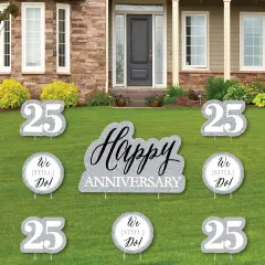 Big Dot of Happiness We Still Do - 25th Wedding Anniversary - Yard Sign & Outdoor Lawn Decorations - Anniversary Party Yard Signs - Set of 8