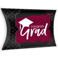 Big Dot of Happiness Maroon Grad - Best is Yet to Come - Favor Gift Boxes - Burgundy Graduation Party Large Pillow Boxes - Set of 12
