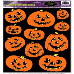 Pumpkin Jack-O-Lanterns Window Static Clings Decoration