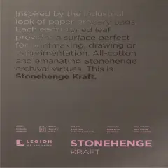 Stonehenge 100% Cotton Paper Pad 9"X12" 15 Sheets/Pkg-Kraft 250gsm