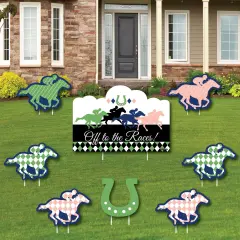 Big Dot of Happiness Kentucky Horse Derby - Yard Sign and Outdoor Lawn Decorations - Horse Race Party Yard Signs - Set of 8