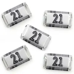 Big Dot of Happiness Finally 21 - Mini Candy Bar Wrapper Stickers - 21st Birthday Party Small Favors - 40 Count