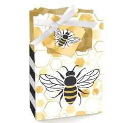 Big Dot of Happiness Little Bumblebee - Bee Baby Shower or Birthday Party Favor Boxes - Set of 12