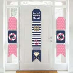 Big Dot of Happiness Last Sail Before The Veil - Hanging Vertical Paper Door Banners - Nautical Bachelorette Wall Decoration Kit - Indoor Door Decor