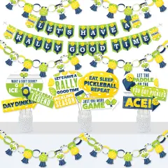 Big Dot of Happiness Let's Rally - Pickleball - Banner and Photo Booth Decorations - Birthday or Retirement Party Supplies Kit - Doterrific Bundle
