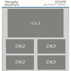 Simple Stories Simple Pages Page Template-(1) 1-4"X4" & 4-2"X2"