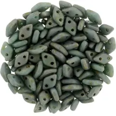 CzechMates Diamond 6.5 x 4mm Czech Glass Two Hole Bead, Turquoise - Copper Picasso