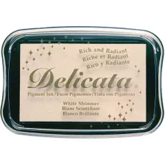 Delicata Pigment Ink Pad-White Shimmer