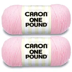 Caron One Pound Soft Pink Yarn - 2 Pack of 454g/16oz - Acrylic - 4 Medium (Worsted) - 812 Yards - Knitting/Crochet