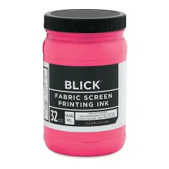 Blick Water-Base Acrylic Textile Screen Printing Ink - Fluorescent Hot Pink, Quart