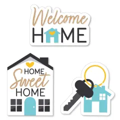 Big Dot of Happiness Welcome Home Housewarming - DIY Shaped New Sweet Home Cut-Outs - 24 Count