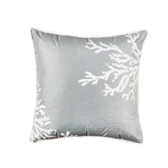 Seafoam Blue Coral Square Embellished Throw Pillow Decor