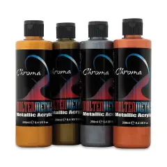 Chroma Molten Metals Acrylics - Set of 4, Traditional Colors