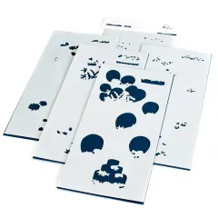 Pinkfresh Studio Stencils 4"X9" 5/Pkg-Celebrate Layering