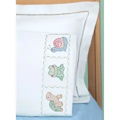Jack Dempsey Children's Stamped Pillowcase W/Perle Edge-Froggy