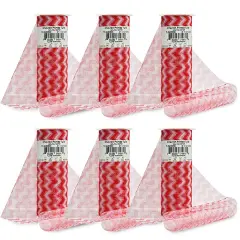 Premium Zig Zag Printed Tulle Spool of 6" X 10 Yards Red
