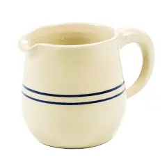 Martinez Pottery Syrup Pitcher or Creamer - Handmade Heritage Blue Stripe Stoneware