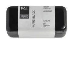 R&F Encaustic Paint Block - Mars Black, 104 ml block