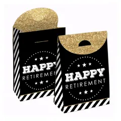 Big Dot of Happiness Happy Retirement - Retirement Gift Favor Bags - Party Goodie Boxes Set of 12