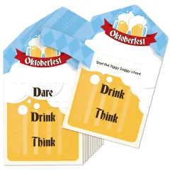 Big Dot of Happiness Oktoberfest - Beer Festival Game Pickle Cards - Dare, Drink, Think Pull Tabs - Set of 12
