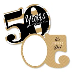 Big Dot of Happiness We Still Do - 50th Wedding Anniversary - Shaped Thank You Cards - Anniversary Party Thank You Cards with Envelopes - Set of 12