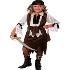 Swashbuckling Golden Seas Pirate Girl's Costume