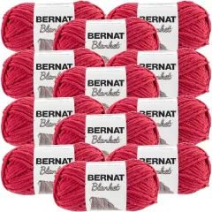 Multipack of 12 - Bernat Blanket Yarn-Cranberry
