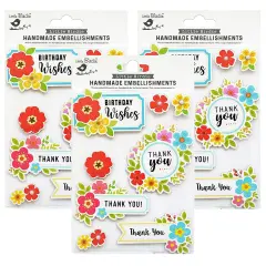 Pack of 3 - Little Birdie Sticker Embellishment 8/Pkg-Happy Fourth of July