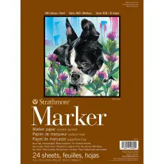 Strathmore Marker Paper Pad 9"X12"-50lb Smooth 24 Sheets
