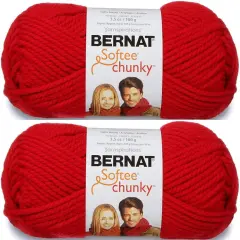 (Pack of 2) Bernat Softee Chunky Yarn-Berry Red