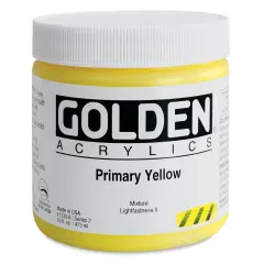 Golden Heavy Body Artist Acrylics - Primary Yellow, 16 oz jar