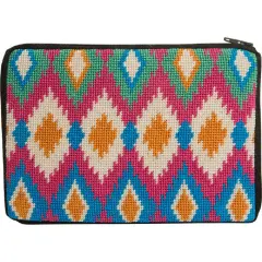 Stitch & Zip Needlepoint Purse/Cosmetic Case Kit - SZ610 Ikat Multicolor