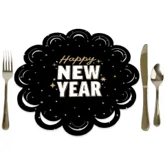 Big Dot of Happiness Hello New Year - NYE Party Round Table Decorations - Paper Chargers - Place Setting For 12