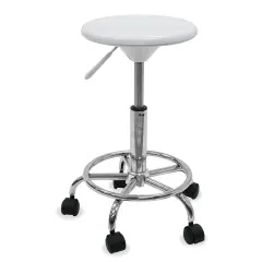 Studio Designs Studio Stool - White with Chrome Base