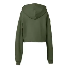 Bella + Canvas Cropped Fleece Hoodie - Military Green, Size Small
