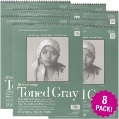 Multipack of 8 - Strathmore Toned Sketch Spiral Pad 11"X14"-Gray 24 Sheets