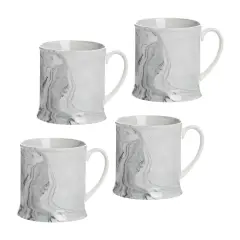 Agate Ware Swirl Design Stoneware Mug Set of 4 16 oz