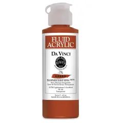 Da Vinci Fluid Acrylics - Transparent Burnt Sienna, 4 oz bottle