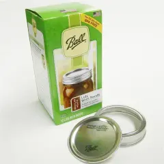 Ball Wide Mouth Canning Jar Lids and Bands Silver Pack of 12