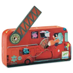 Djeco Mini Silhouette Puzzles- Fire Truck