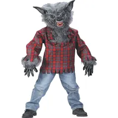 Gray Tranformed Full Moon Werewolf Boy's Costume