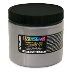 Jacquard Versatex Screen Printing Ink - Pearlized Silver Lace, 16 oz jar