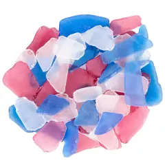 Sea Glass 11 Ounces Red White & Blue Mix Sea Glass - Bulk Seaglass Pieces for Beach Decor & Crafts