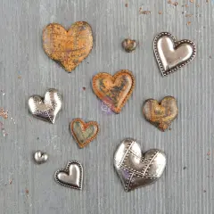 Prima Marketing Inc Mechanicals: Tin Hearts 10Pc. 655350963361