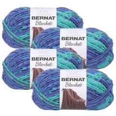 (Pack of 4) Bernat Blanket Big Ball Yarn-Ocean Shades