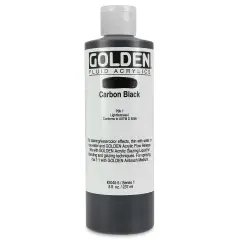 Golden Fluid Acrylics - Carbon Black, 8 oz bottle