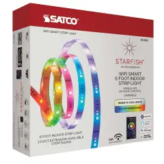 WI-FI 6FT Indoor LED RGB & White Tunable Strip Light - Satco Starfish Selectable